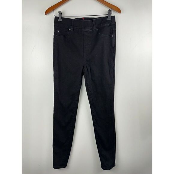 SPANX Womens Ankle Skinny Pull On Jeans High Rise Jegging in Clean Black Size L - Picture 2 of 7